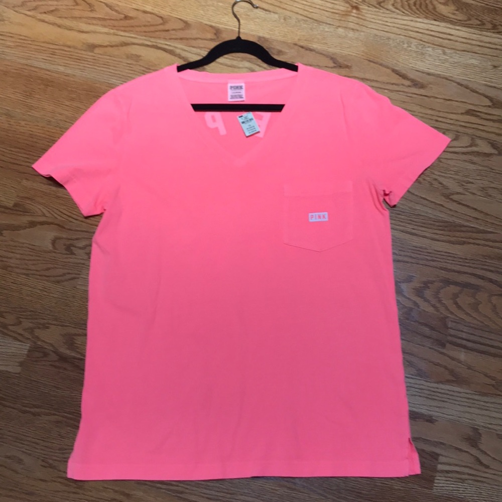 VS Pink neon tee size Large